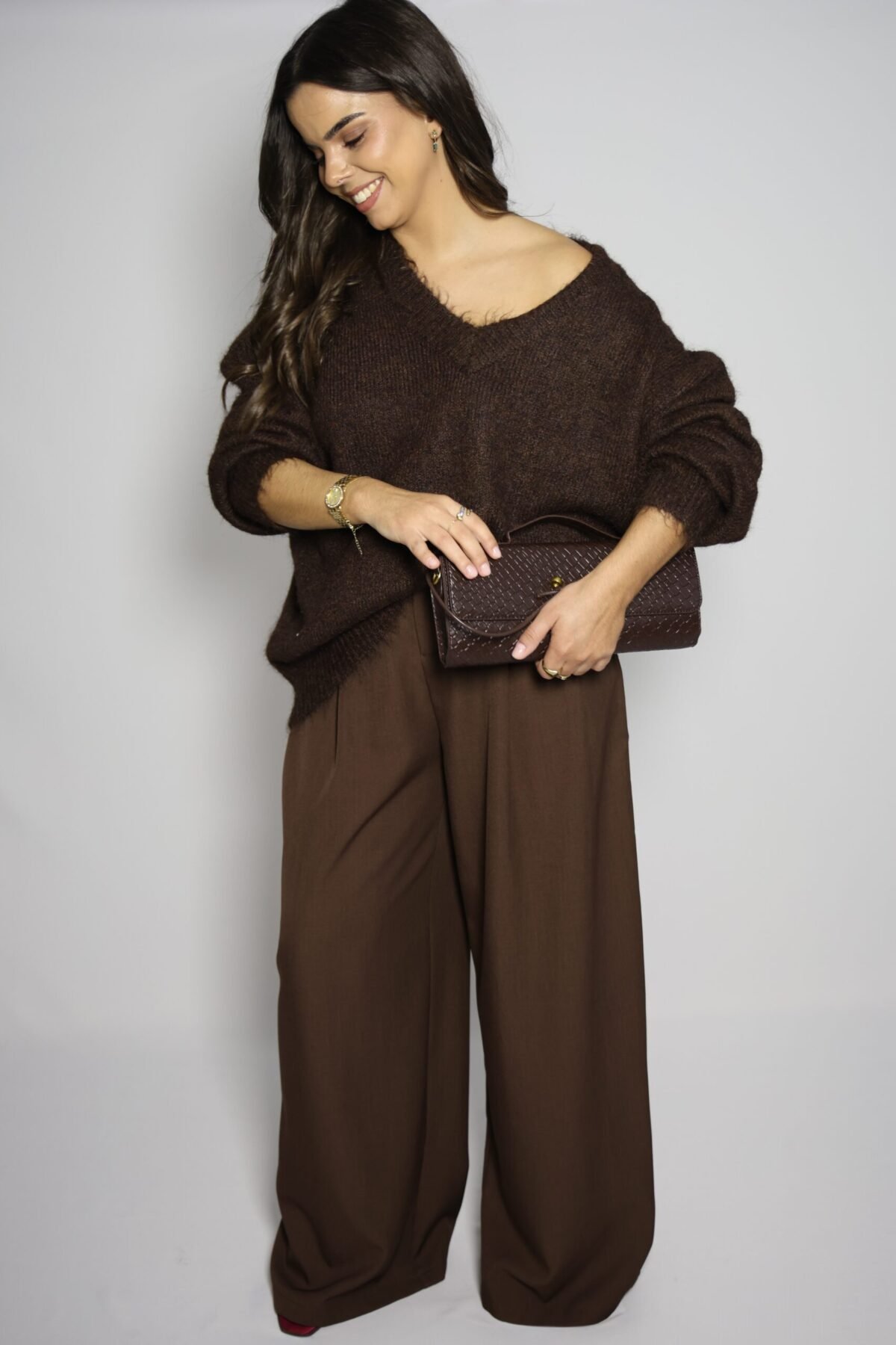 CAMISOLA MALHA CASTANHA