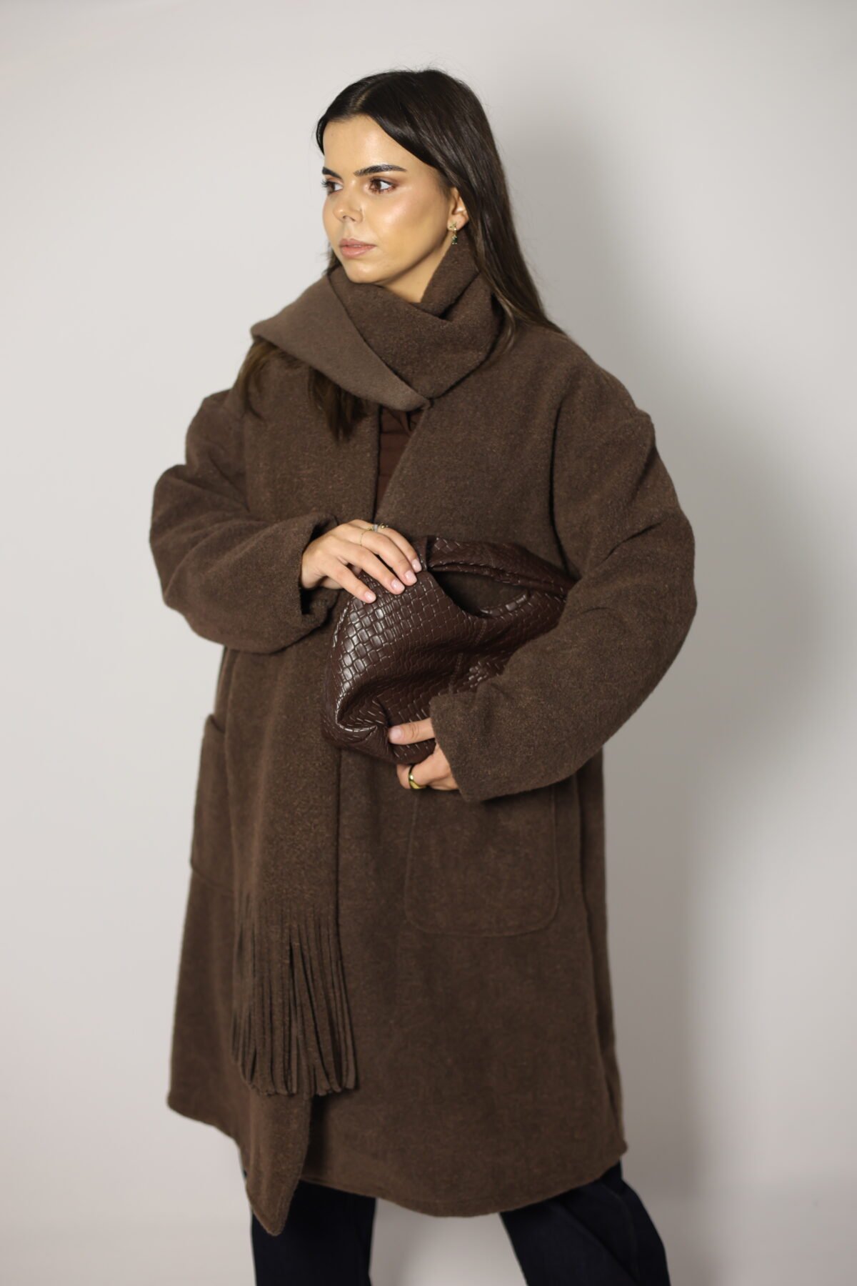 CASACO FAZENDA COM CACHECOL CASTANHO