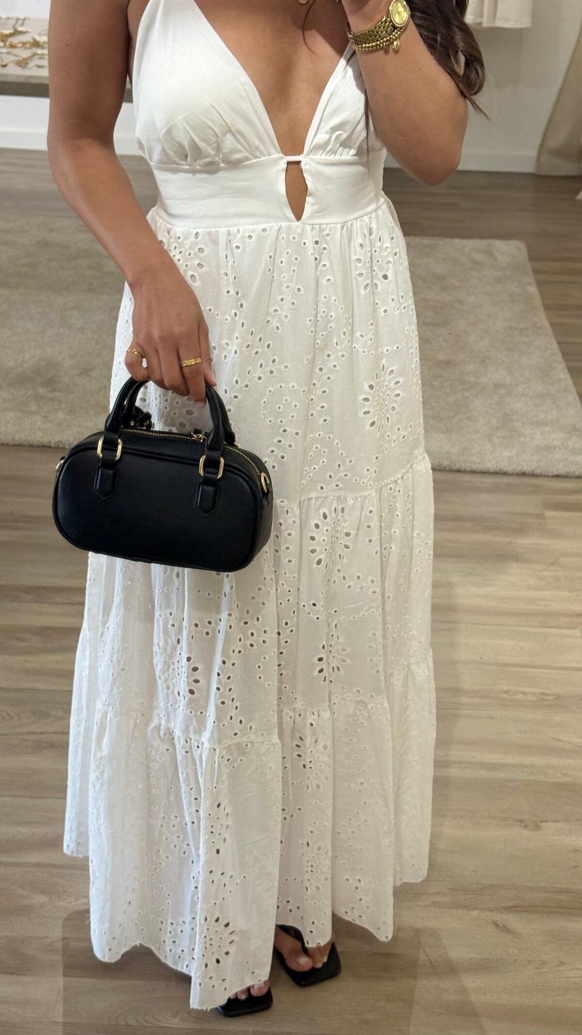 Vestido bordado inglês